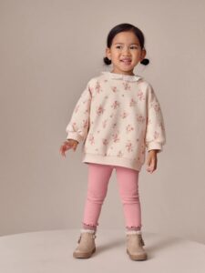 Image of sale on Light Pink Ditsy Floral Collar Sweatshirt and Leggings Set (3mths-7yrs)