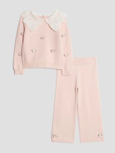 Image of sale on River Island Pink Collared Rose Jumper & Trousers Set