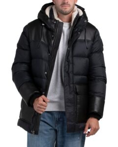 Image of sale on Mixed Media Faux Shearling Wolf Puffer Parka