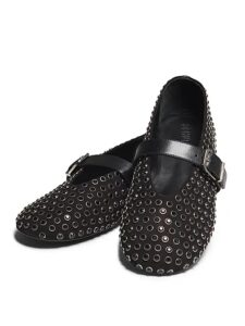 Image of sale on Eiza Shine Studded Nubuck Ballet Flats