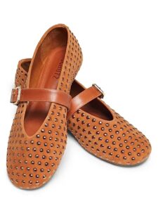 Image of sale on Eiza Shine Studded & Suede Ballet Flats