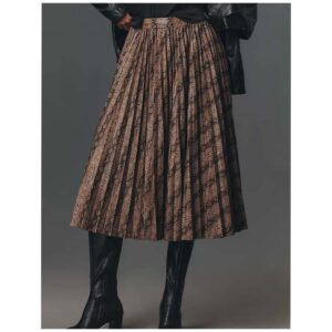 Image of sale on Endless Rose Animal Print Pleated Midi Skirt