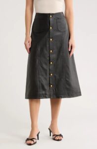 Image of sale on Button-through Leather Skirt
