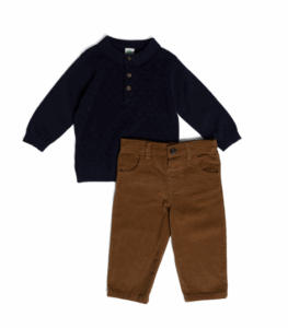 Image of sale on Infant and Toddler Boys Check Knit Polo Set 12m-4y
