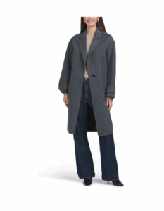 Image of sale on Wool Cashmere Blend Easy One Button Coat