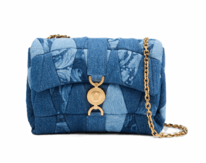 Image of sale on La Medusa Kleio Quilted Denim Shoulder Bag