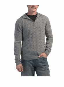 Image of sale on Cashmere Cable Knit Quarter Zip Sweater