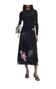 Image of sale on Mixed Media Long Sleeve Midi Dress
