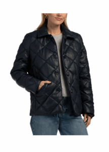 Image of sale on Leather Quilted Puffer Jacket