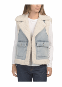 Image of sale on Denim and Sherpa Vest