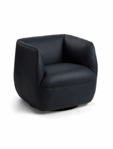 Image of sale on 22.5×27 Genuine Leather Swivel Chair (navy)