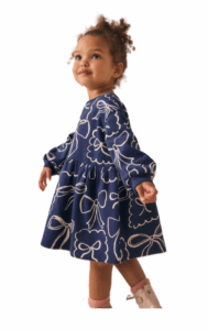 Image of sale on Kids’ Bow Cotton Blend Sweatshirt Dress