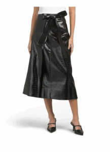 Image of sale on Beatrice Faux Leather Wrap Skirt