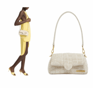 Image of sale on Le Petit Bambimou Croc-print Canvas Shoulder Bag