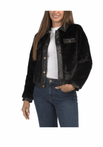 Image of sale on Cropped Faux Fur Collared Coat
