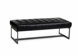 Image of sale on 54in Top Grain Leather and Iron Wyatt Bench