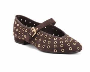 Image of sale on Suede Borden Gromet Ballerina Flats