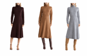 Image of sale on Bethany Long Sleeve Wool Turtleneck Sweater Dress