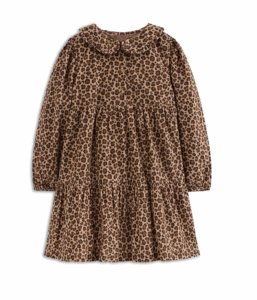 Image of sale on Kids' Leopard Print Long Sleeve Corduroy Dress size 2-9