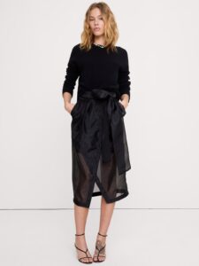 Image of sale on Organza Midi Wrap Skirt