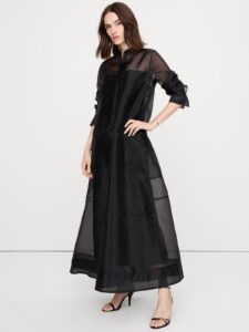 Image of sale on Organza Maxi Shirt Dress