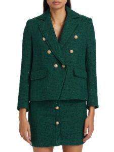 Image of sale on Eliza Tweed Double-breasted Blazer