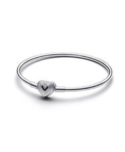 Image of sale on Heart Clasp Sterling Silver Bangle