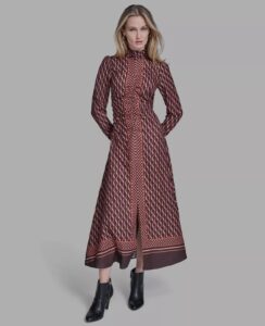 Image of sale on Women’s Long Sleeve Mock Neck Midi Dress