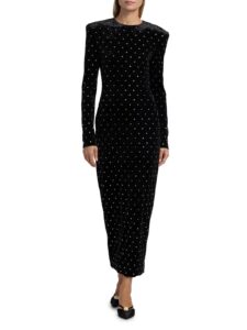 Image of sale on Cosma Rhinestone-embellished Velvet Maxi Dress