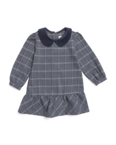 Image of sale on Toddler Girls Plaid Tweed Collared Dress