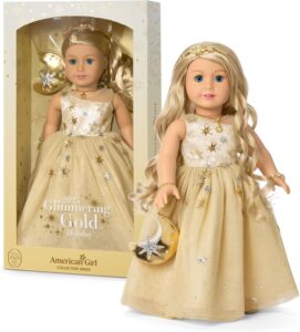 Image of sale on American Girl 2025 Glimmering Gold Holiday Collector Doll