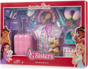 Image of sale on American Girl, Ag Sisters Self-care Sleepover Set, Doll Playset, for 14.5-inch Dolls, 22 Pcs, for Ages 4+