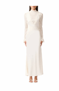 Image of sale on Margot Lace Inset Long Sleeve Gown