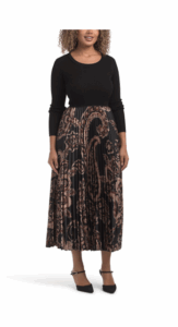 Image of sale on The Mave Mixed Media Mystical Paisley Print Sweater Dress