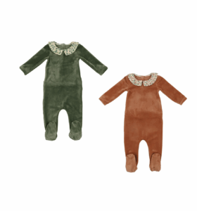 Image of sale on Floral Collar Velour Footie 1-18m