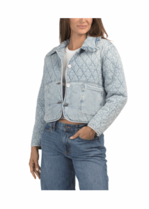 Image of sale on Cropped Quilted Denim Jacket