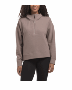 Image of sale on Forever Chic Ottoman Long Sleeve Half Zip Top