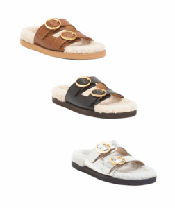 Image of sale on Leather Yuki Cozy Footbed Sandals