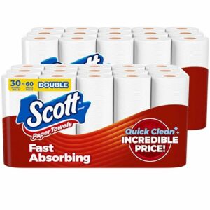 Image of sale on Scott Paper Towels, Choose-a-sheet, 30 Double Rolls