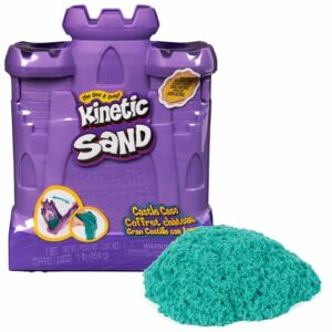Image of sale on Kinetic Sand, Castle Case with 1lb Teal Play Sand & Storage Container