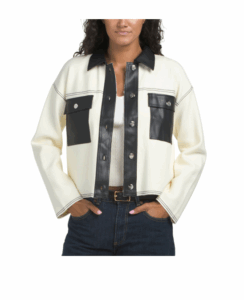 Image of sale on Pleather Combo Sweater Jacket