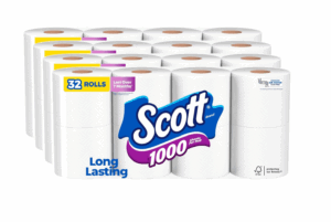 Image of sale on Scott 1000 Toilet Paper, 32 Rolls, Septic-safe, 1-ply Toilet Tissue