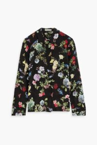 Image of sale on Willa Floral-print Silk-crepe Shirt