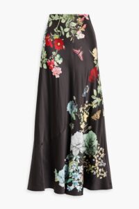 Image of sale on Terese Floral-print Satin Maxi Skirt