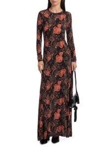 Image of sale on Amari Floral Crewneck Jersey Maxi Dress