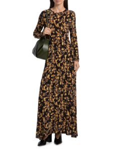 Image of sale on Amari Floral Crewneck Jersey Maxi Dress