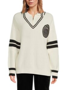 Image of sale on Logo Tipped Cotton-blend Polo Sweater
