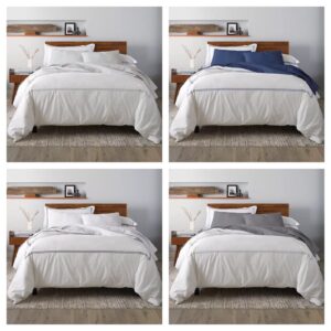 Image of sale on Percale Satin Stitched 3-pc. Duvet Cover Set, Twin/twin Xl