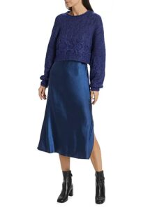 Image of sale on Ann Sweater & Satin Midi-dress
