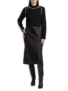 Image of sale on Crewneck Combo Midi-dress